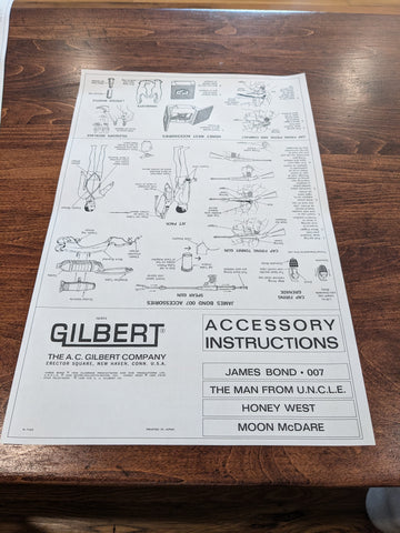 P015 3SB Gilbert Reproduction Multi-Character Instruction Sheet New.